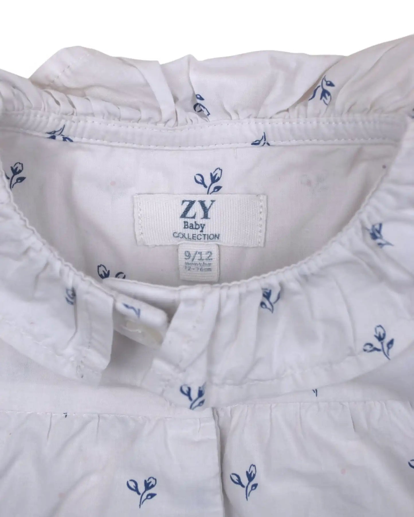 White ZIPPY Zip-Up Top - 9-12 Months