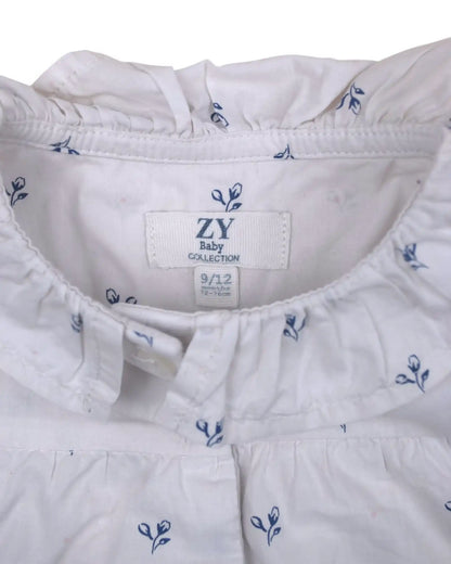 White ZIPPY Zip-Up Top - 9-12 Months