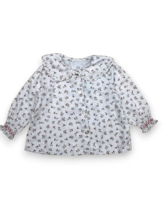 Blusa Branca Gola ZIPPY - 6-9 Meses