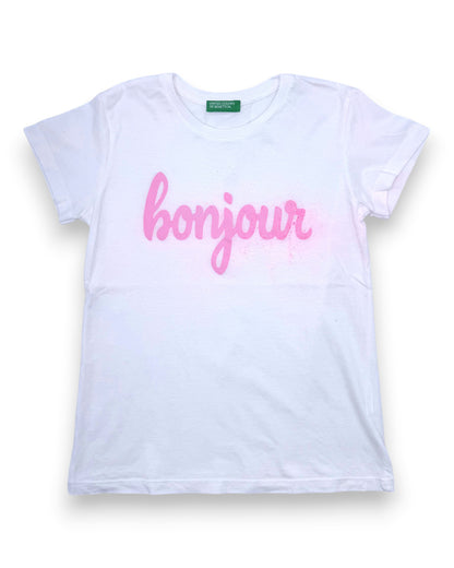 Camiseta Glitter Bonjour BENETTON - 6-7 Años