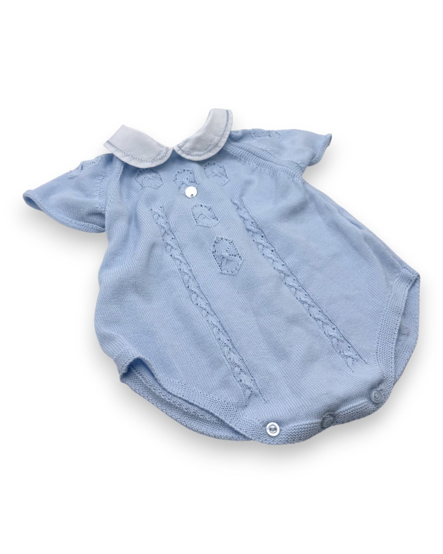 Body Malha Azul 6 Meses