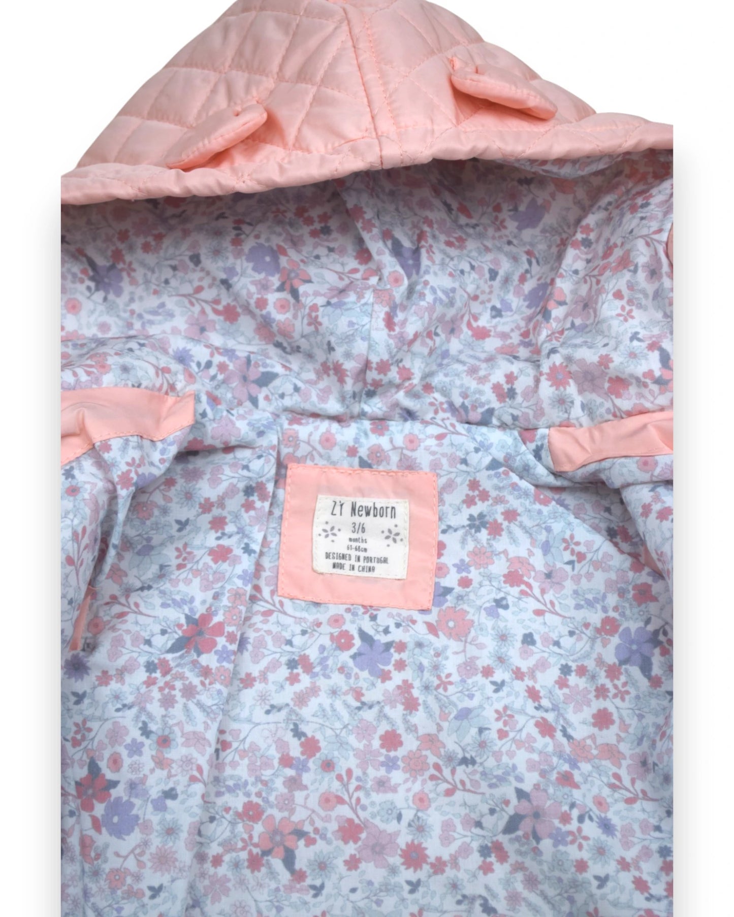 Blusão Acolchoado Rosa ZIPPY - 3-6 Meses