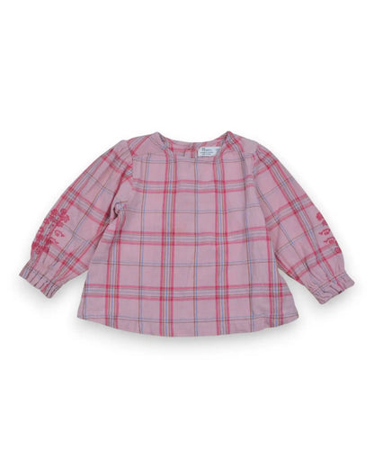 Blusa Xadrez Rosa ZIPPY - 18-24 Meses