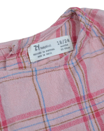 Blusa Xadrez Rosa ZIPPY - 18-24 Meses