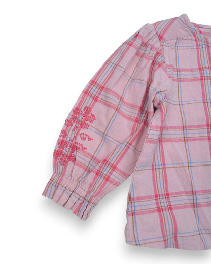 Blusa Xadrez Rosa ZIPPY - 18-24 Meses