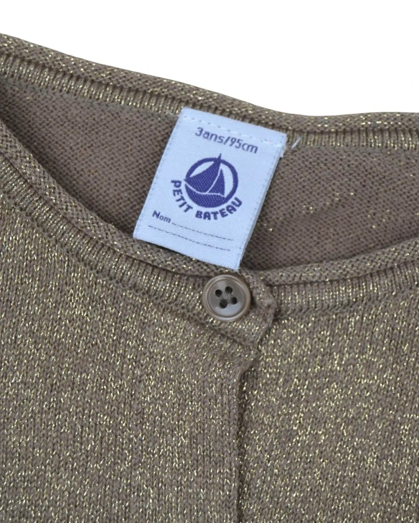 Casaco Malha Dourado PETIT BATEAU - 3 Anos