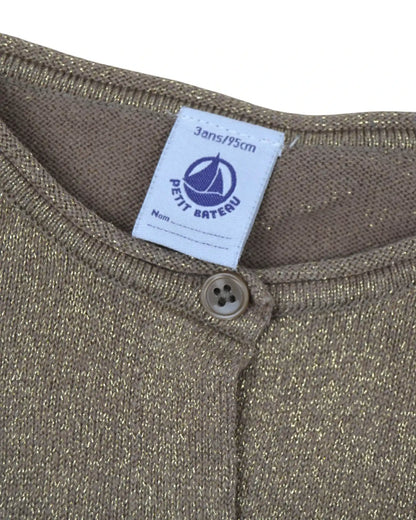Casaco Malha Dourado PETIT BATEAU - 3 Anos