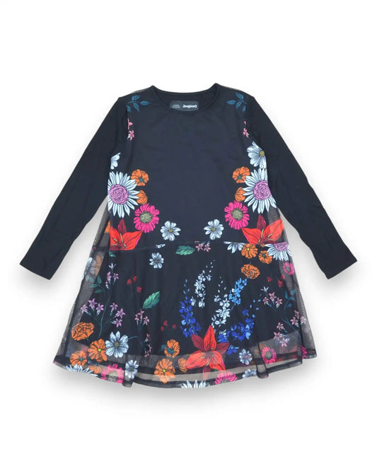 Vestido Preto Tule DESIGUAL - 5-6 Anos