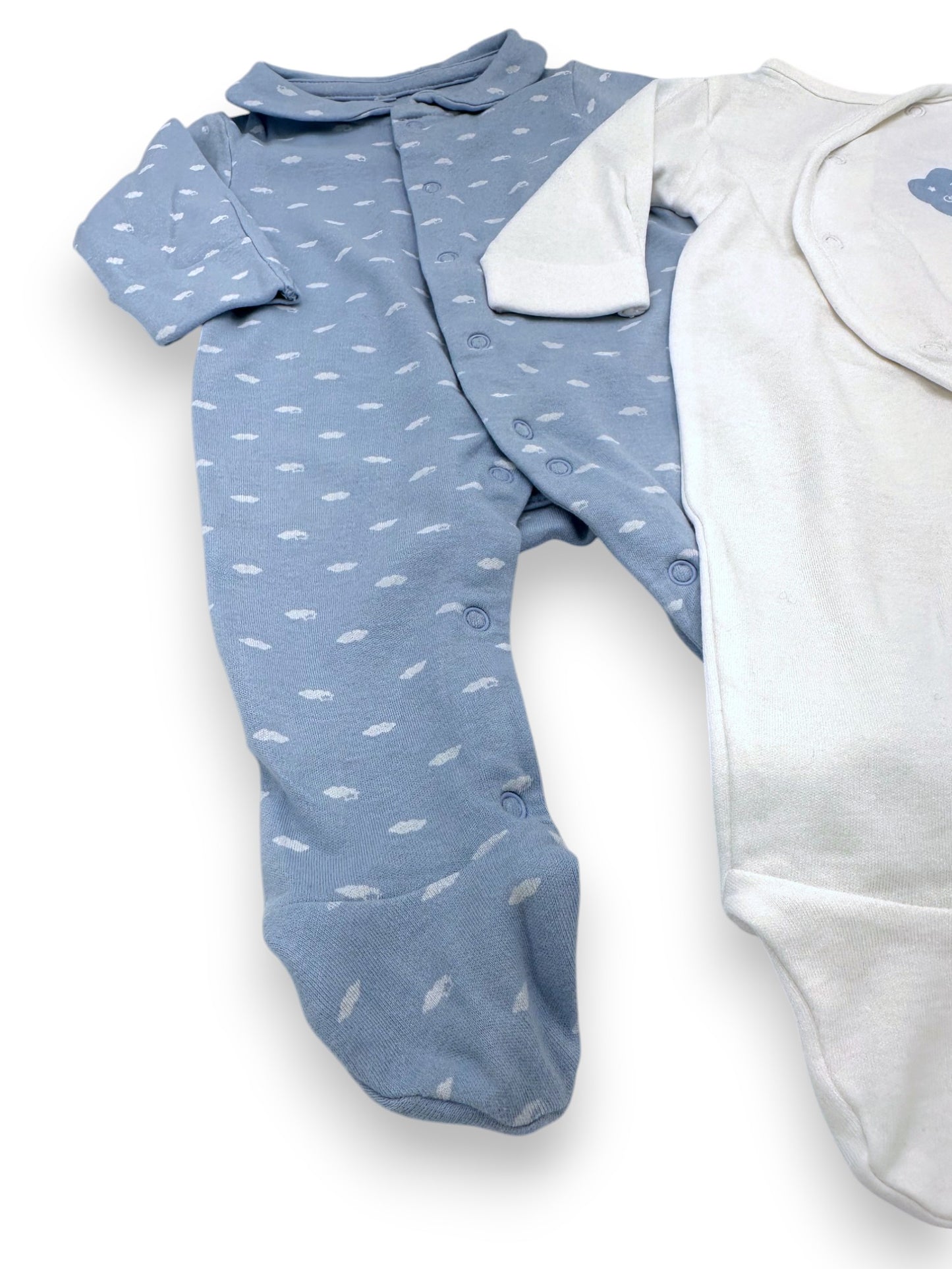 Pack 2 Long Sleeve Babygrow 1 Month