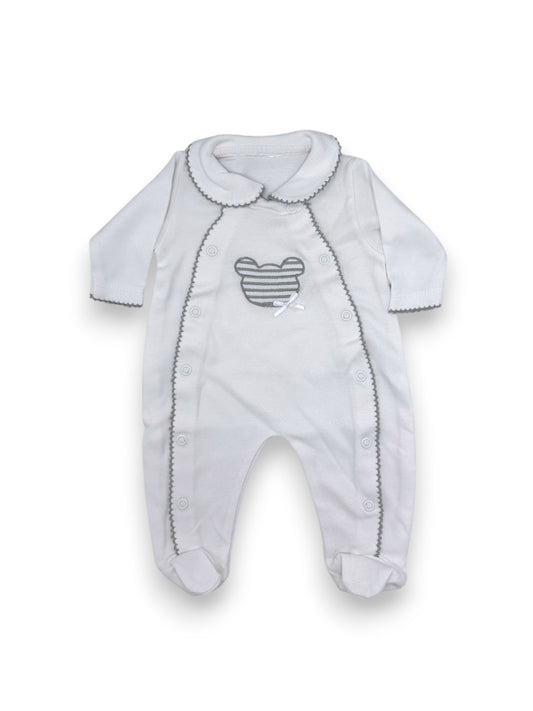 White Babygrow Collar 1 Month