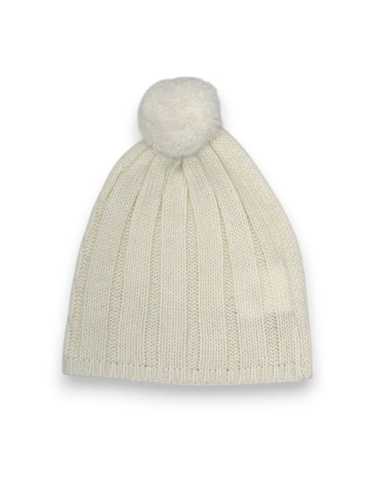 White Pom Pom Hat 3 Months