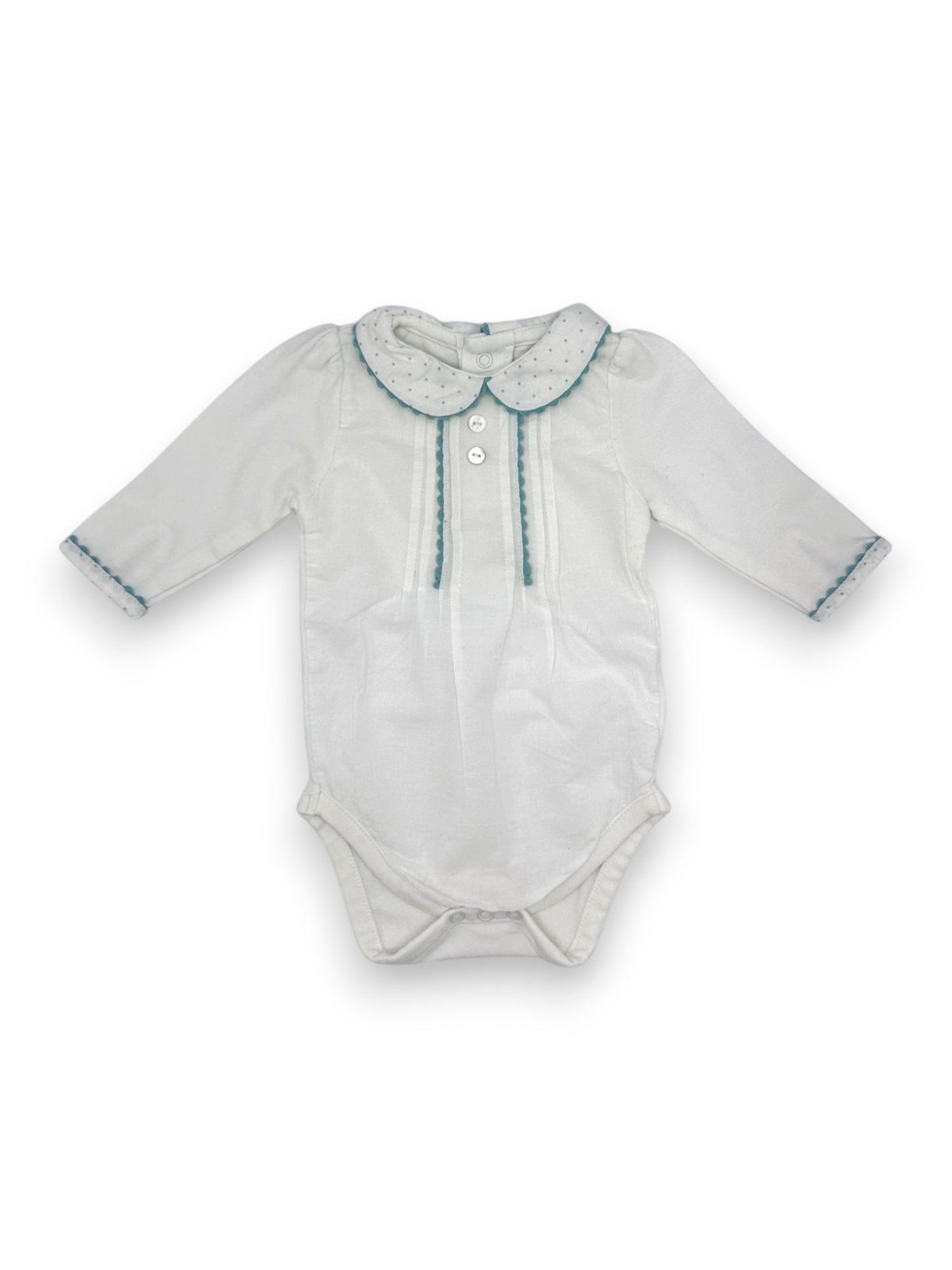 White Collar Bodysuit 0-1 Month