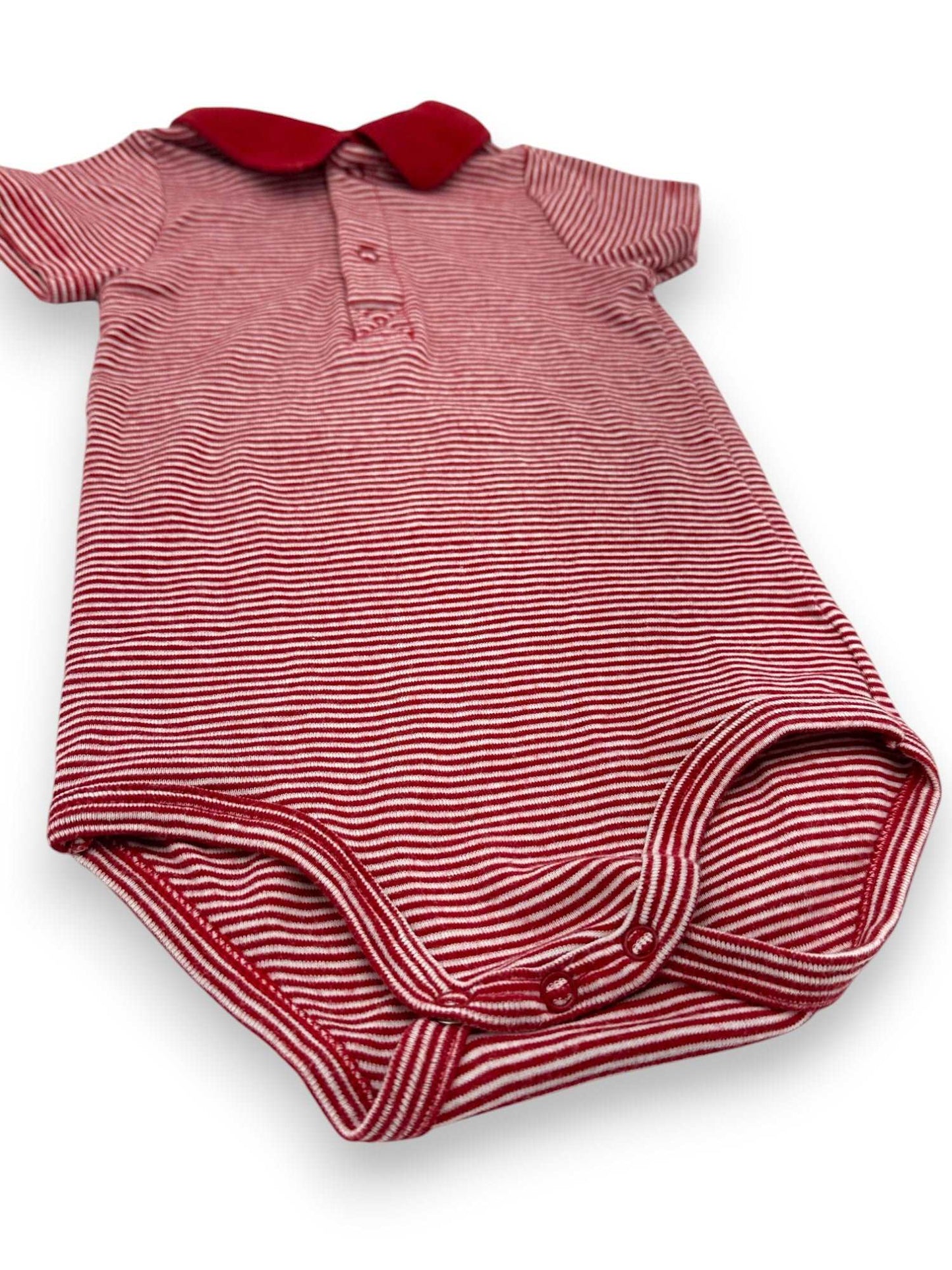 Body Vermelho Mangas Curtas 18 Meses