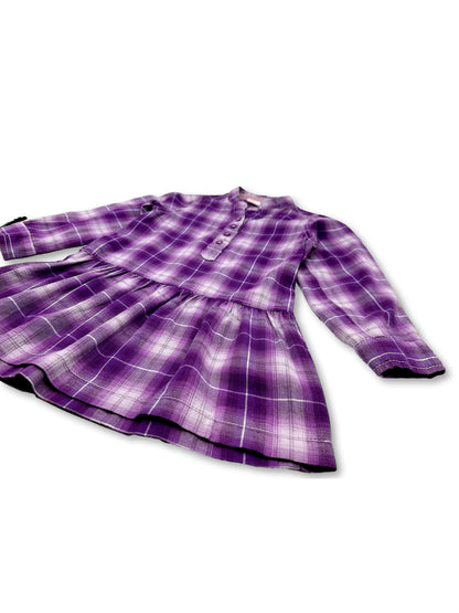 Vestido Xadrez Roxo 3-4 Anos