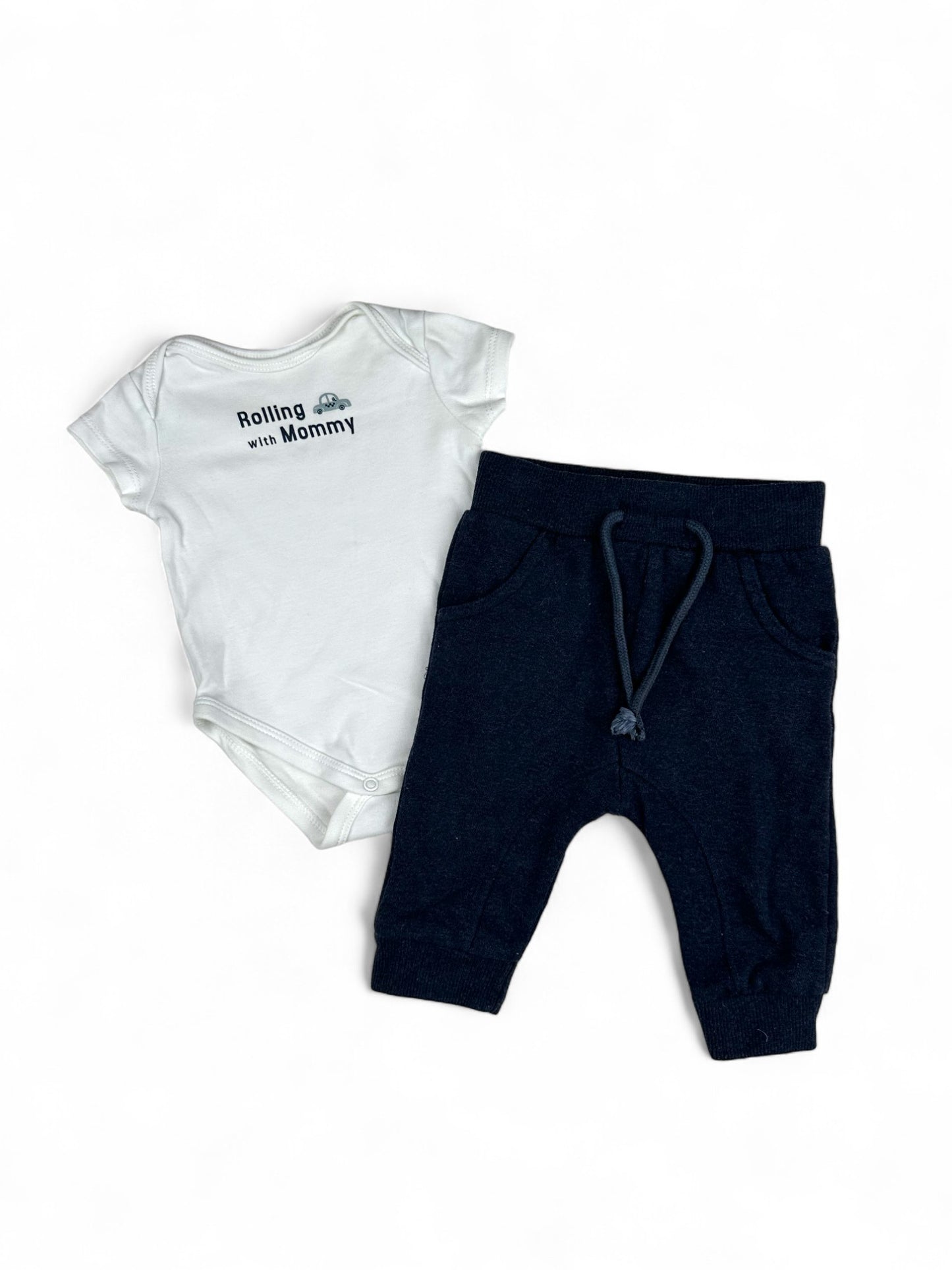 Conjunto Body e Calças 0-3 Meses