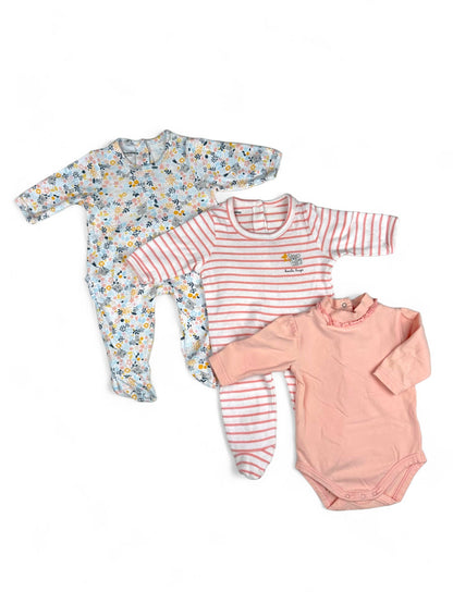 Pack 2 Babygrows &amp; Bodysuit 1 Month