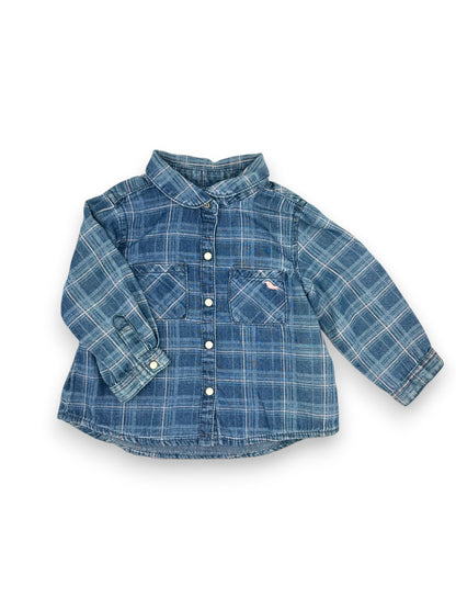 Blue Plaid Shirt 6-9 Months