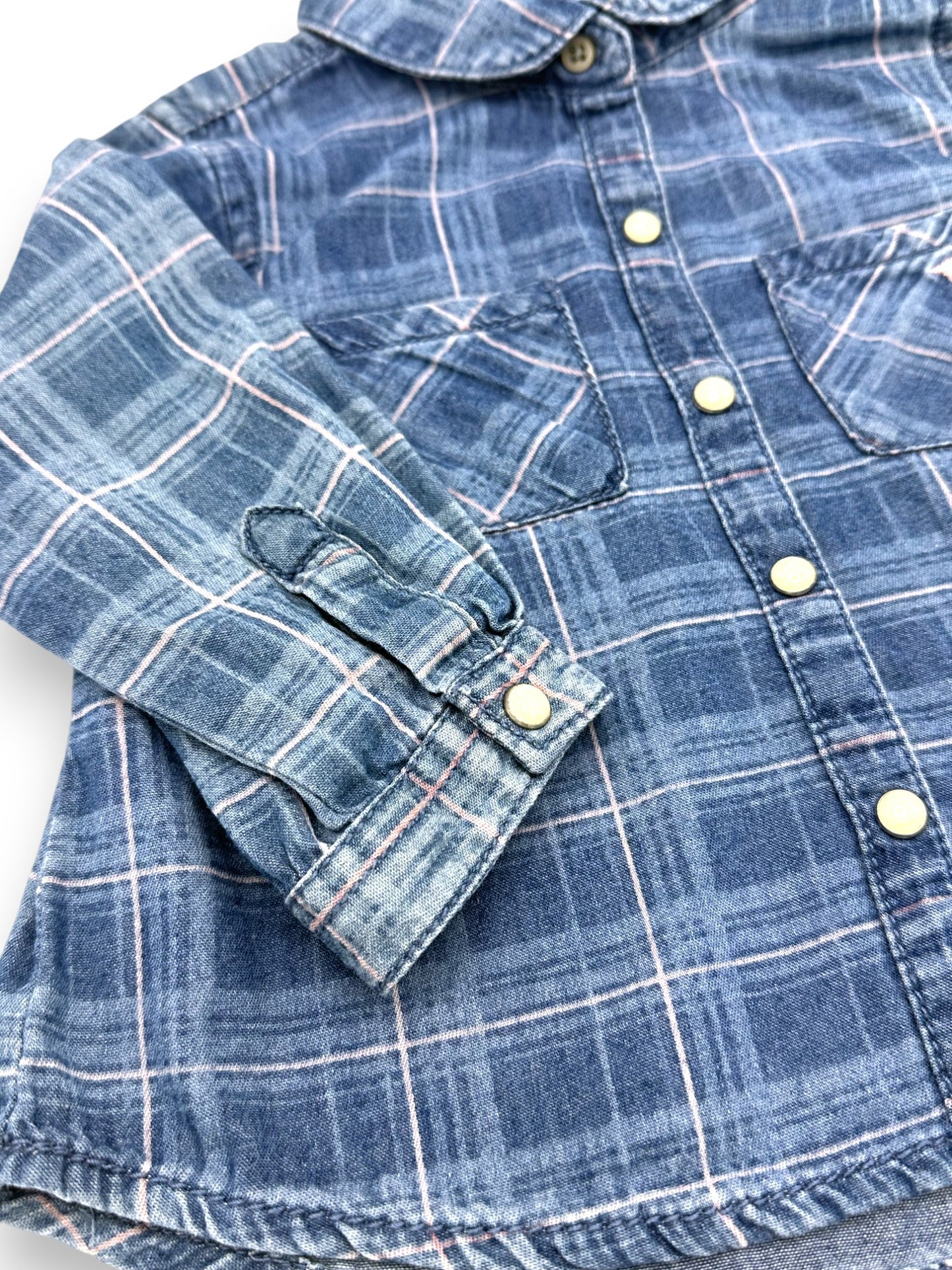 Blue Plaid Shirt 6-9 Months