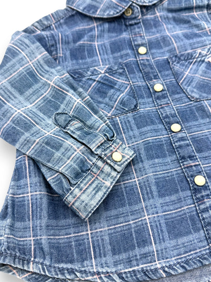 Blue Plaid Shirt 6-9 Months