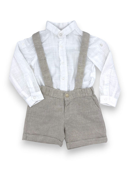 Conjunto Camisa e Calções de Linho 12 Meses