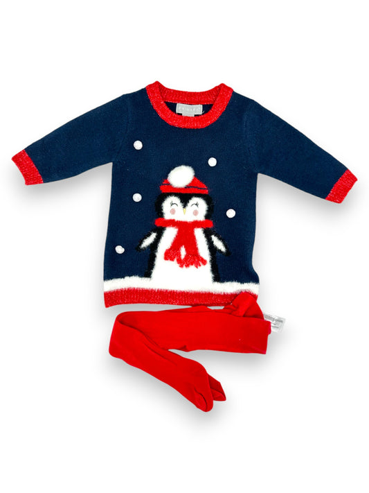 Christmas Dress and Tights Set 0-3 Months