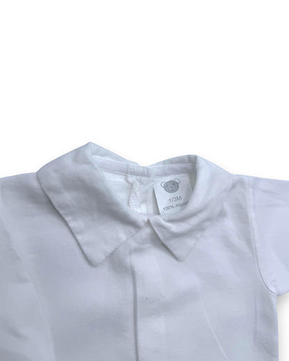 White Blouse with Collar, Size 1-3 Months
