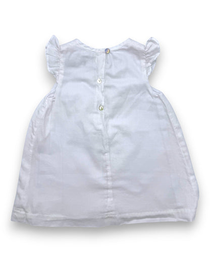 Conjunto Vestido e Tapa Fraldas Branco 6 Meses