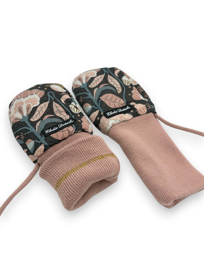 Luvas Rosa Floral 0-12 Meses