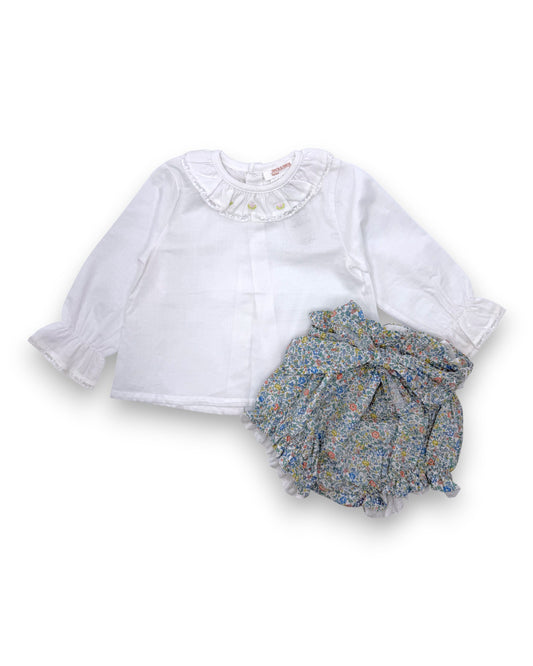 Conjunto Blusa e Tapa Fraldas 3-6 Meses