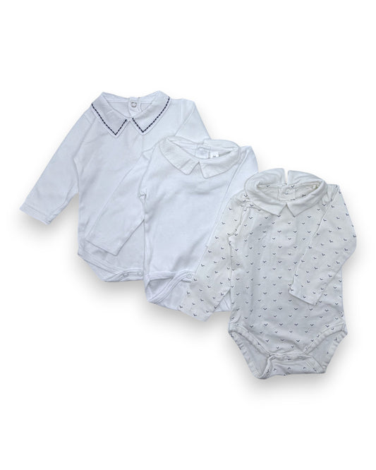 Pack of 3 Bodysuits with Neckline, Sizes 3-6 Months