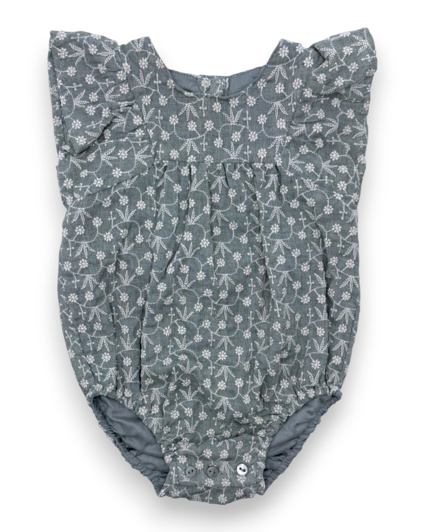 Embroidered Green Bodysuit, Size 3-6 Months