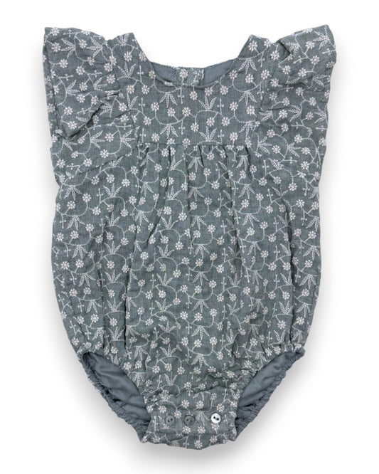 Embroidered Green Bodysuit, Size 3-6 Months