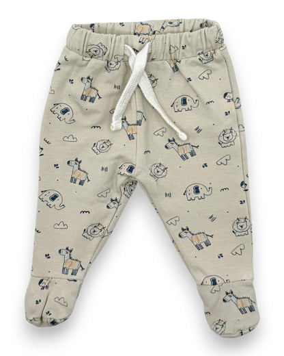Beige Animal Print Pants 0-1 Month