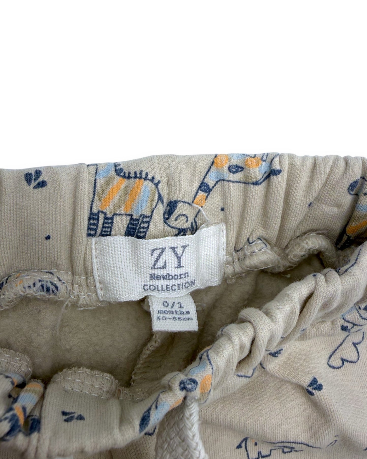 Beige Animal Print Pants 0-1 Month