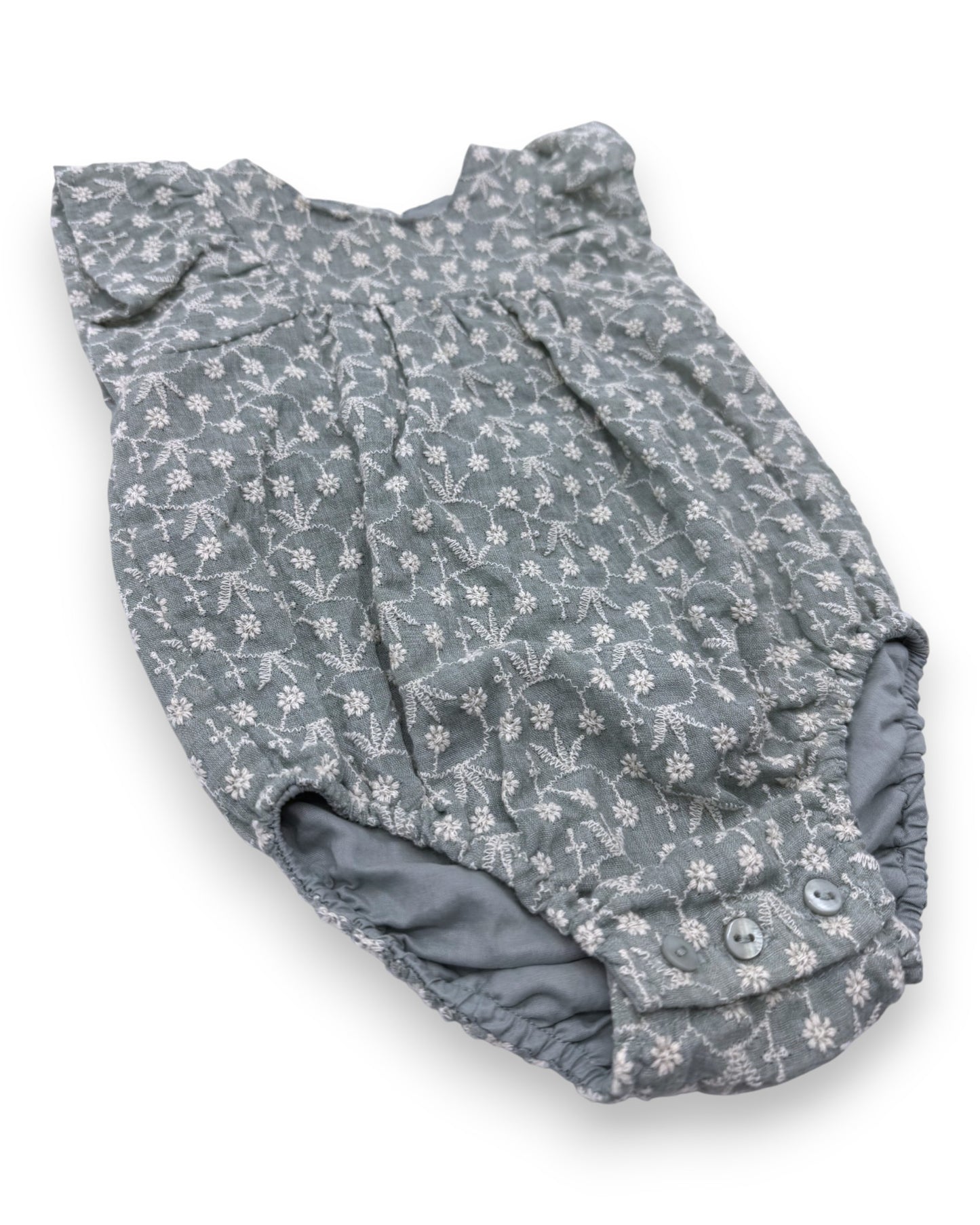 Embroidered Green Bodysuit, Size 3-6 Months