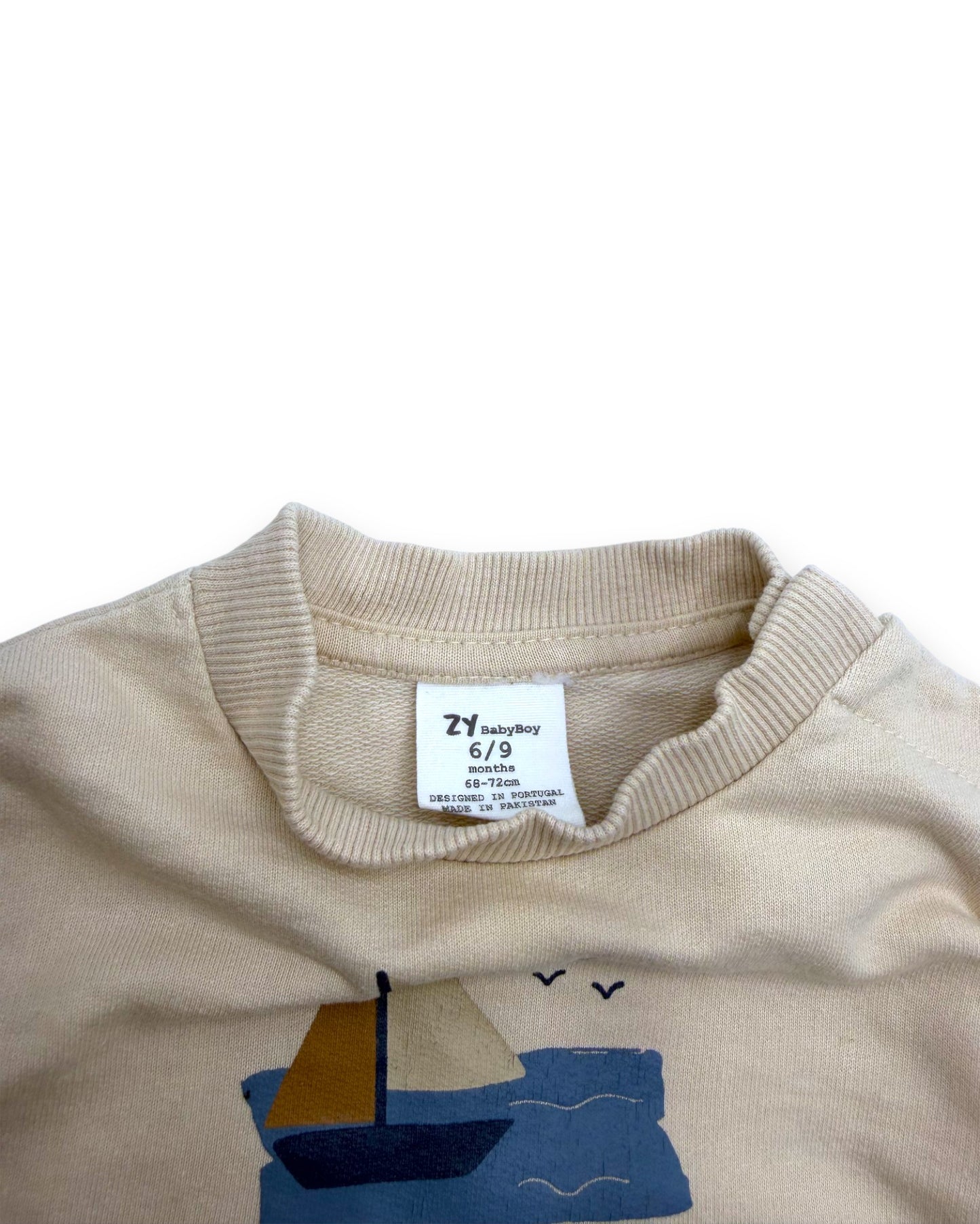 Beige Boat Sweater 6-9 Months