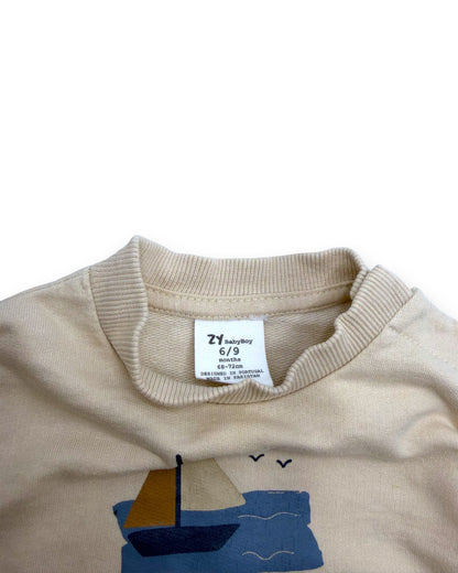 Beige Boat Sweater 6-9 Months