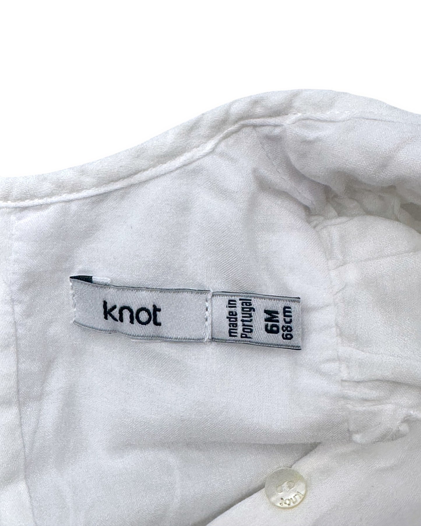 Conjunto Vestido e Tapa Fraldas Branco 6 Meses