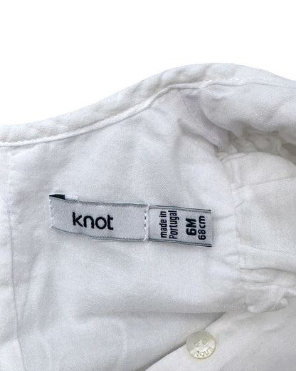 Conjunto Vestido e Tapa Fraldas Branco 6 Meses