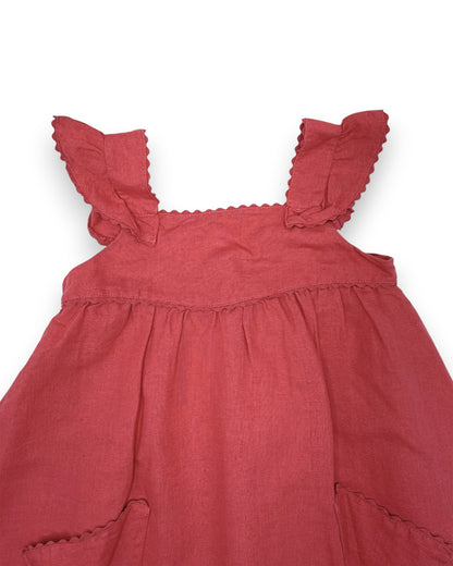 Vestido Linho Rosa 6 Anos