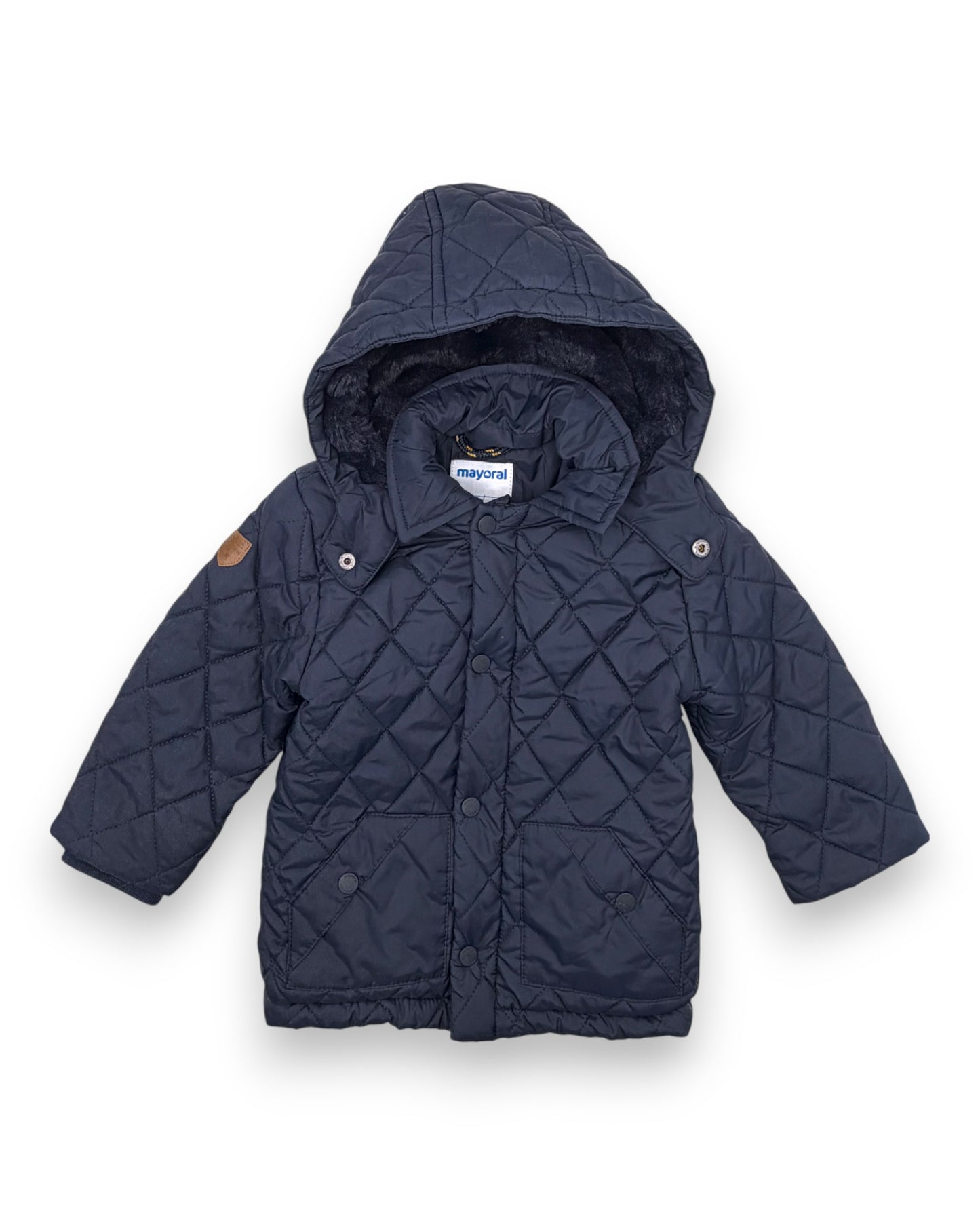 Parka Azul Capuz Amovivel 18 Meses