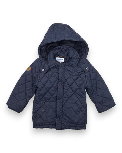 Parka Azul Capuz Amovivel 18 Meses