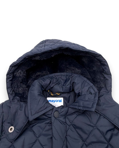 Parka Azul Capuz Amovivel 18 Meses