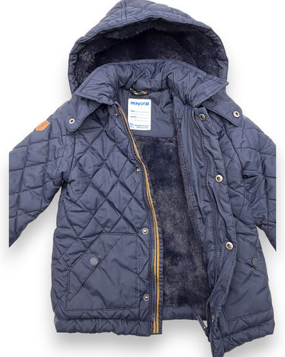 Parka Azul Capuz Amovivel 18 Meses