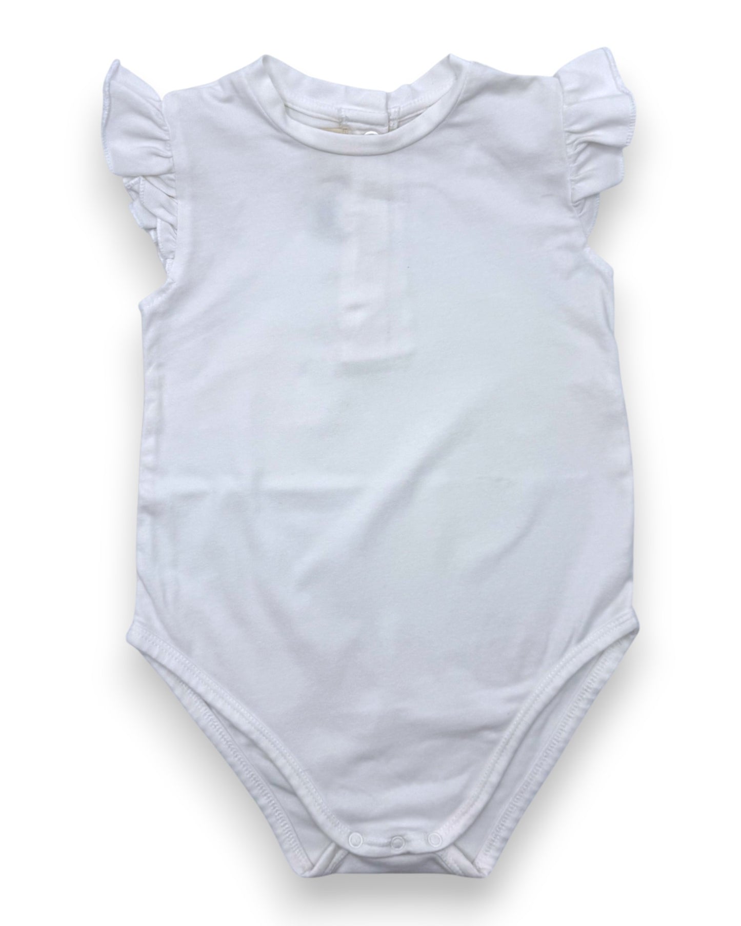 White Bodysuit with Ruffles, 18 Months