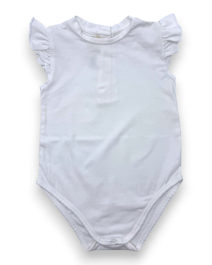 White Bodysuit with Ruffles, 18 Months