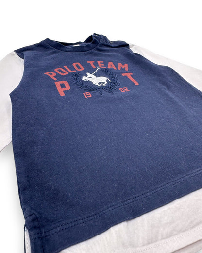 T-Shirt Polo Azul 18 Meses