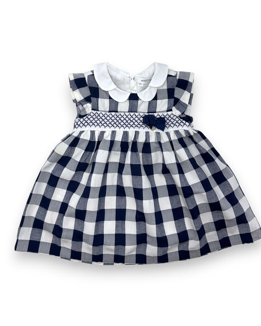 Vestido Xadrez Azul 4-6 Meses