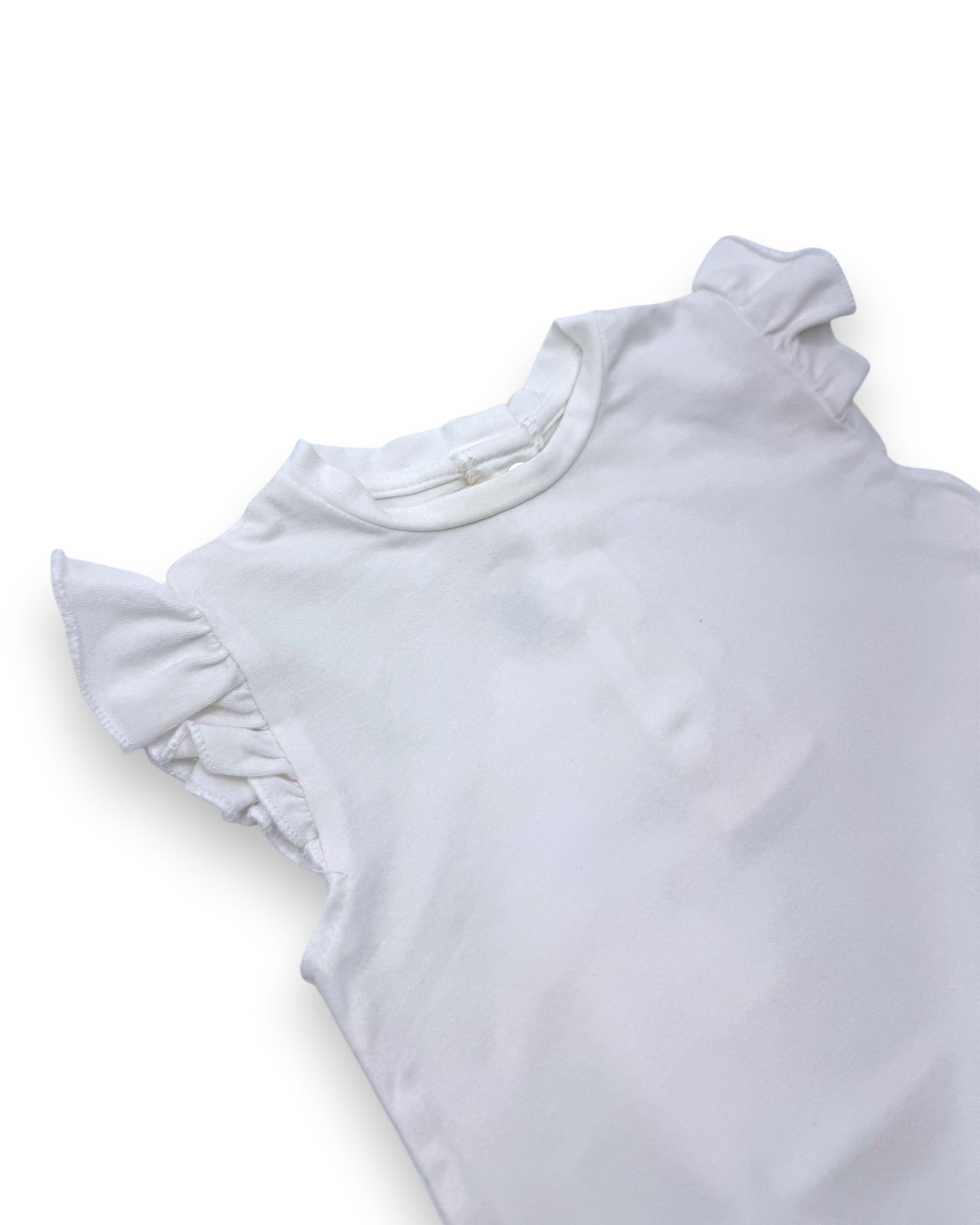White Bodysuit with Ruffles, 18 Months