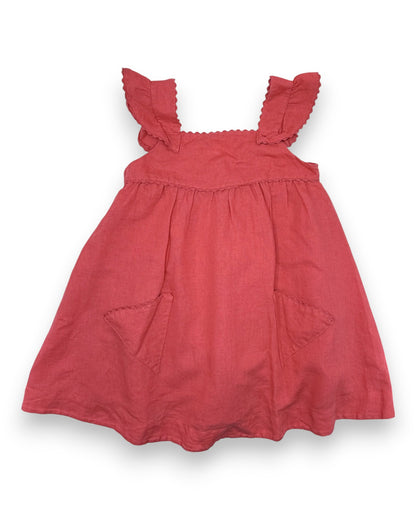 Vestido Linho Rosa 6 Anos